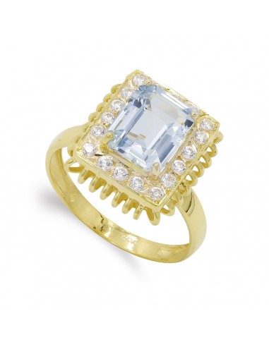 18K SORTIJA ORO AMARILLO PIEDRA 9X7 MM Y CIRCONITAS. MEDIDA: 13 X 11 MM