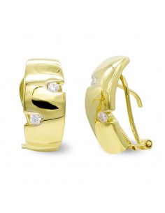 18K PENDIENTES ORO AMARILLO CON CIRCONITA CIERRE OMEGA