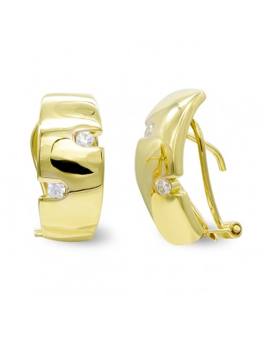 18K PENDIENTES ORO AMARILLO CON CIRCONITA CIERRE OMEGA