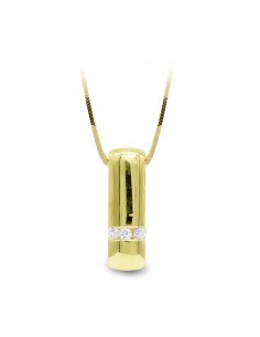 18K GARGANTILLA ORO AMARILLO Y CIRCONITAS. CADENA COLA DE RATONJ.3C.
