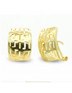 18K PENDIENTES ORO AMARILLO CALADO CIERRE OMEGA
