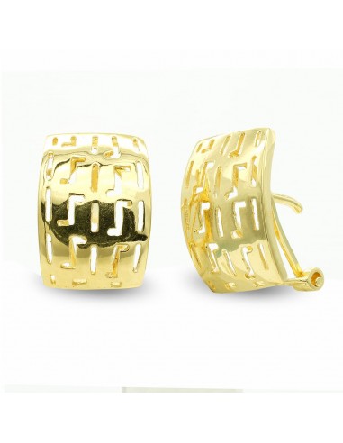 18K PENDIENTES ORO AMARILLO CALADO CIERRE OMEGA