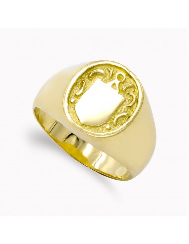 18K SELLO ORO AMARILLO HERALDICO CABEZA OVAL