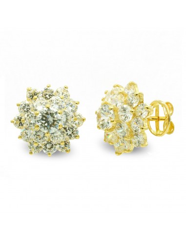 18K PENDIENTES ORO AMARILLO GARRAS CON CIRCONITA CIERRE PRESION