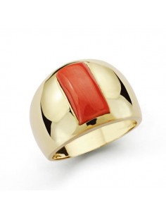 18K SORTIJA ORO AMARILLO CORAL FINO 12X6 MM. ANCHO: 14 5MM