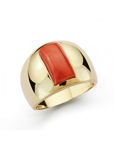 18K SORTIJA ORO AMARILLO CORAL FINO 12X6 MM. ANCHO: 14 5MM