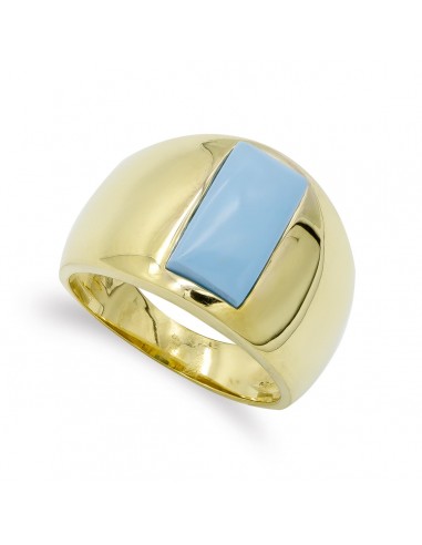 18K SORTIJA ORO AMARILLO TURQUESA FINA 12X6 MM. ANCHO: 14 5MM