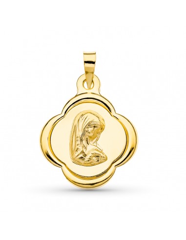 18K MEDALLA ORO AMARILLO VIRGEN NIÑA. 23 X 19 MM.