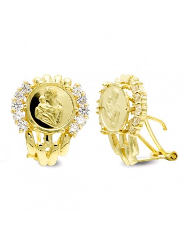 18K PENDIENTES ORO AMARILLO MADRE. 18X15 MM CIERRE OMEGA