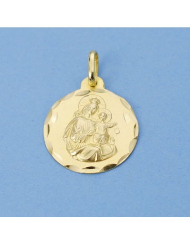 18K MEDALLA VIRGEN DEL CARMEN TALLADA 18 MM