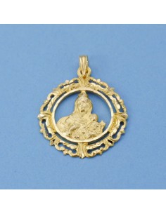 18K VIRGEN CARMEN ORLA. 26 X 23 MM. 2.50 GRS.