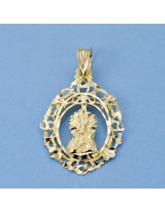 18K MEDALLA VIRGEN DE LINAREJOS CERCO 26 X 19 MM