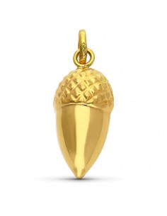 18K COLGANTE ORO AMARILLO BELLOTA 16 X 7 MM