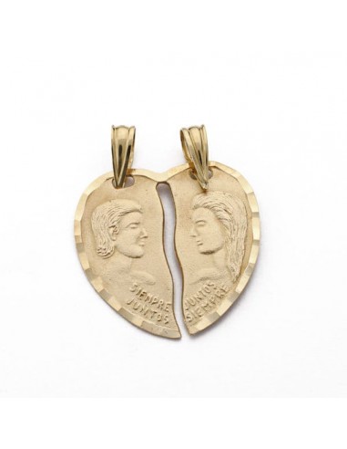 18K COLGANTE ORO AMARILLO CORAZON PAREJA 20X20 MM C. AMOR