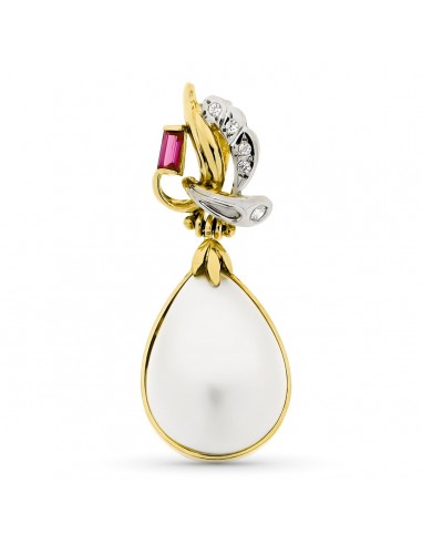 18K COLGANTE ORO BICOLOR JAPONESA 36X14 MM