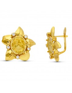 18K PENDIENTES ORO AMARILLO MADRE MONEDA 18X18 MM CIERRE CATALAN