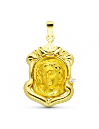 18K MEDALLA ORO AMARILLO VIRGEN NIÑA. 29 X 20 MM.