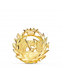 18K INSIGNIA ORO AMARILLO INGENIERIA CIVIL  E   INGENIERO DE CAMINOS CANALES Y PUERTOS   15 X 15 MM