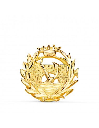 18K INSIGNIA ORO AMARILLO INGENIERIA CIVIL  E   INGENIERO DE CAMINOS CANALES Y PUERTOS   15 X 15 MM