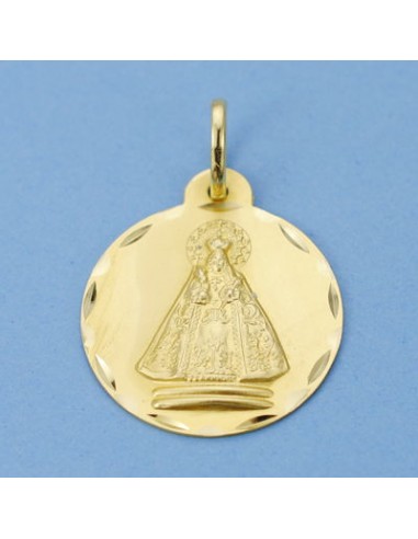 18K MEDALLA VIRGEN DE TISCAR TALLADA 22 MM