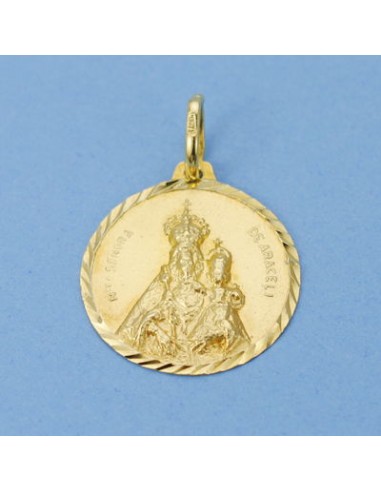 18K MEDALLA VIRGEN DE ARACELI TALLADA 18 MM 2.10 GRS