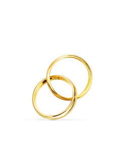 18K COLGANTE ORO AMARILLO DOS ALIANZAS 9 MM DIAMETRO C. AMOR