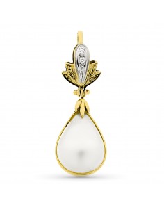 18K COLGANTE ORO BICOLOR JAPONESA 36X14 MM