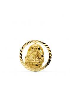 18K MEDALLA VIRGEN DE LA CABEZA SOLAPA 20 MM
