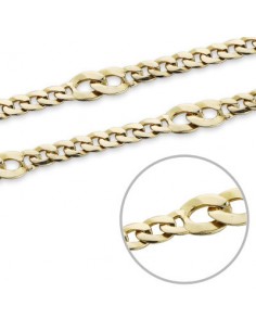 18K CADENA ORO AMARILLO MACIZA COMBINADA 60CM