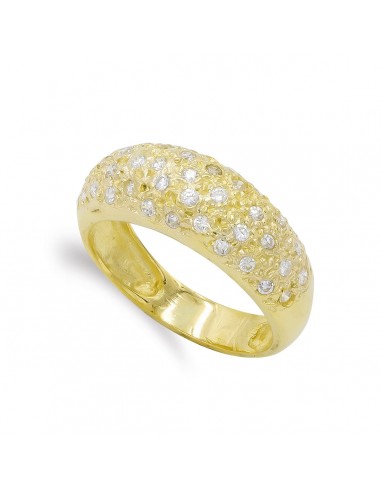 18K SORTIJA ORO AMARILLO MACIZA CON CIRCONITAS. ANCHO: 8 5 MM