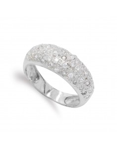 18K SORTIJA ORO BLANCO CON CIRCONITAS. ANCHO: 7 5 MM