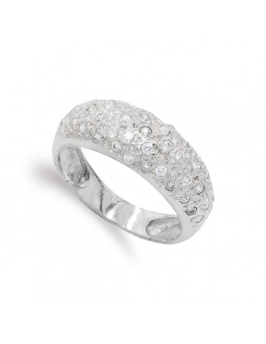 18K SORTIJA ORO BLANCO CON CIRCONITAS. ANCHO: 7 5 MM