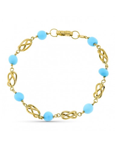 18K PULSERA ORO AMARILLO JAULAS Y TURQUESA