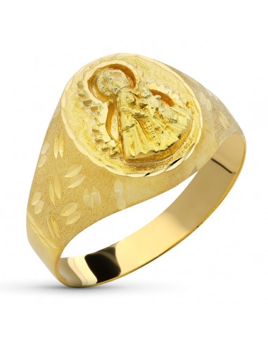 18K SELLO ORO AMARILLO HUECO VIRGEN DE LA ESTRELLA OVAL. ANCHO: 13 MM