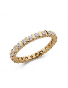 18K ALIANZA ORO AMARILLO CON CIRCONITA REDONDAS. ANCHO: 2 MM