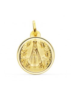 9K MEDALLA ORO AMARILLO NUESTRA SEÑORA DE BEGOÑA 20 MM