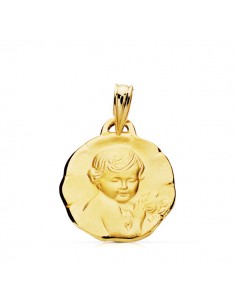 9K MEDALLA ORO AMARILLO ANGEL QUERUBIN 15MM