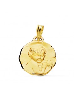 9K MEDALLA ORO AMARILLO ANGEL QUERUBIN 17 MM