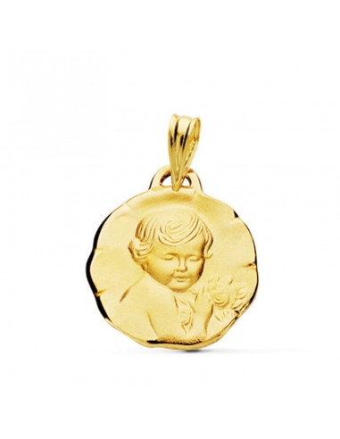 9K MEDALLA ORO AMARILLO ANGEL QUERUBIN 17 MM