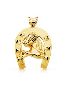 9K COLGANTE ORO AMARILLO HERRADURA CABALLO 40X35 MM