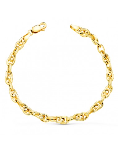 18K PULSERA ORO AMARILLO ESLABONES HUECOS. ANCHO: 5 MM LARGO: 20 CM