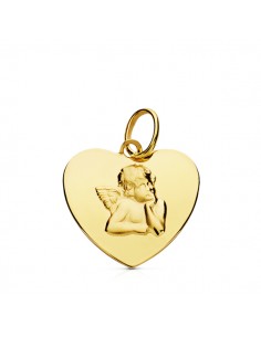 9K COLGANTE CORAZON ORO AMARILLO ANGEL 9K 14X14 MM
