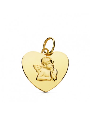 9K COLGANTE CORAZON ORO AMARILLO ANGEL 9K 14X14 MM