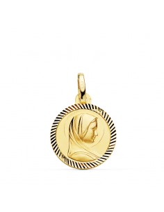 9K MEDALLA ORO AMARILLO VIRGEN FRANCESA 16 MM HELICE