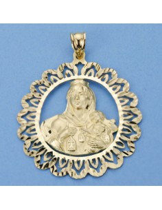 18K VIRGEN DEL CARMEN CERCO 41 X 35 MM