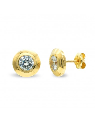 9K PENDIENTES ORO AMARILLO 9 MM CIRCONITA 5 MM CIERRE PRESION