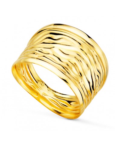 9K SORTIJA ORO AMARILLO ESTAMPADA EN BRILLO. ANCHO: 13 MM
