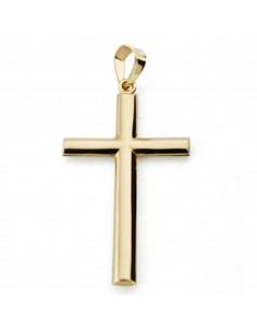 9K CRUZ ORO AMARILLO SIN CRISTO PALO OVAL. 37X20 MM