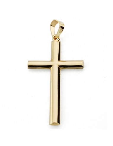9K CRUZ ORO AMARILLO SIN CRISTO PALO OVAL. 37X20 MM