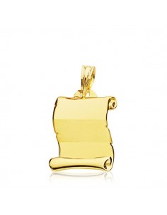 9K COLGANTE PERGAMINO ORO AMARILLO 20X14 MM